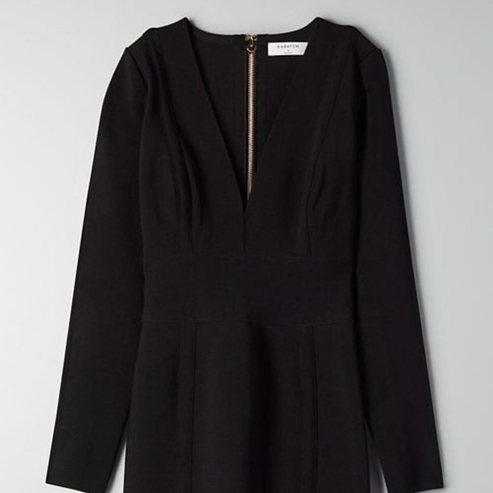 Aritzia Black V Neck Dress - Picture 11 of 12